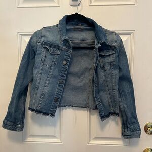 Girls DL1961 Cropped Denim Jacket with Raw Hem